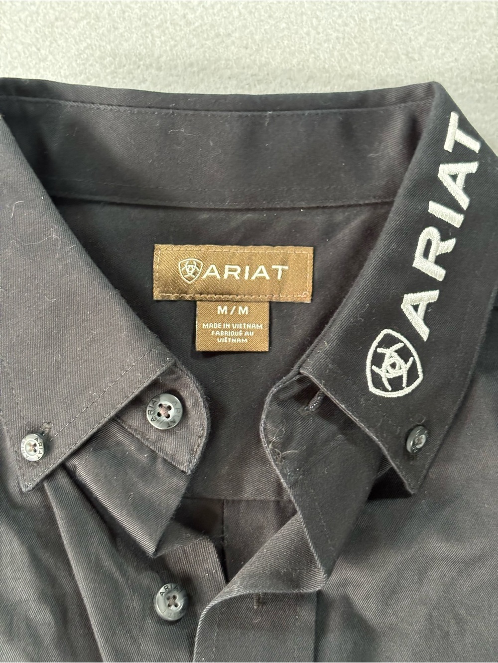 Ariat Black Button-Down Long Sleeve Shirt with Branding M - Picture 4 of 12